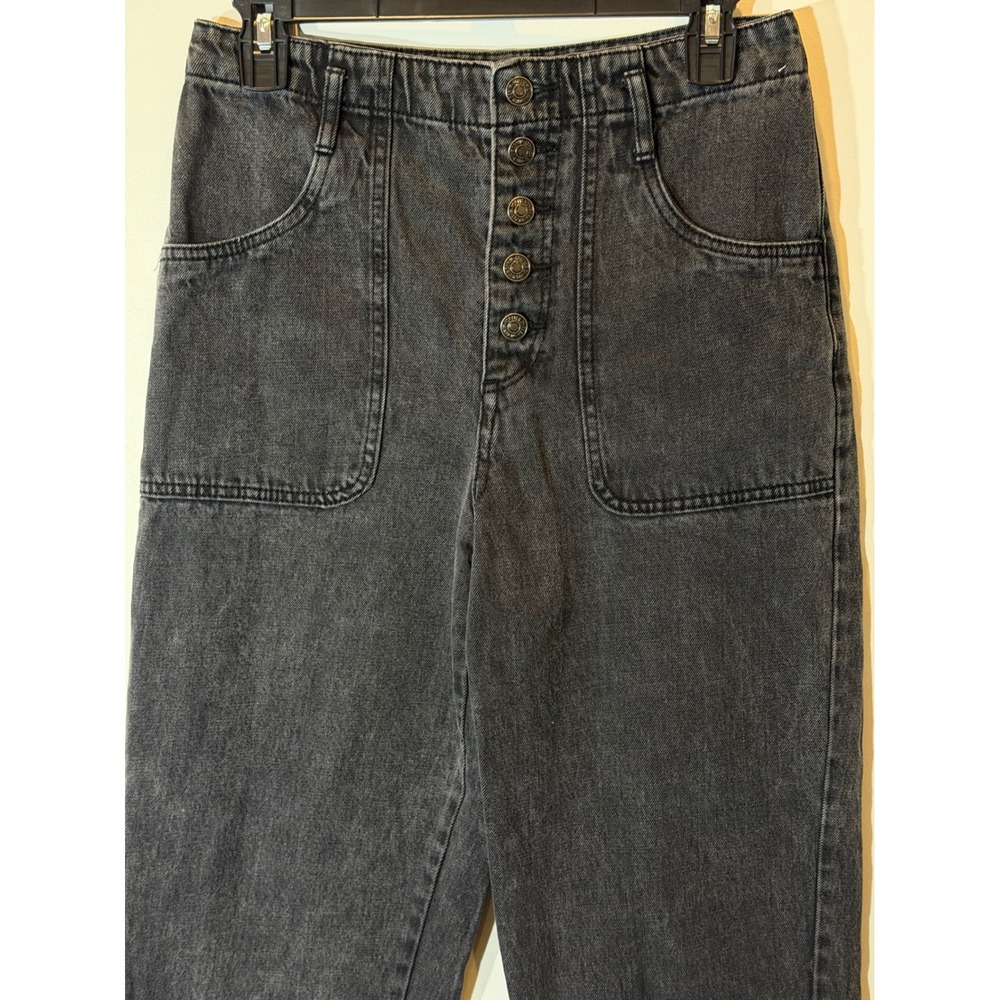 Forever 21 Women High Waisted Button Fly Washed Black Denim Jeans Size 27 - Picture 3 of 7
